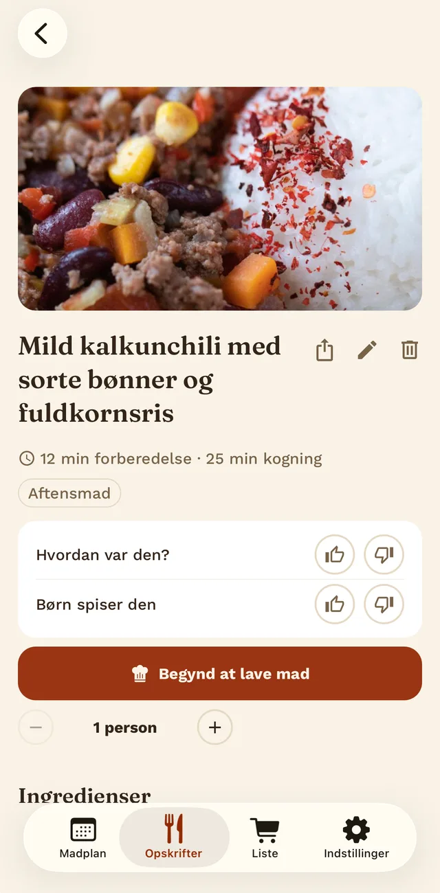 En opskrift i Tellerino med billede, tilberedningstid og portionsberegner.