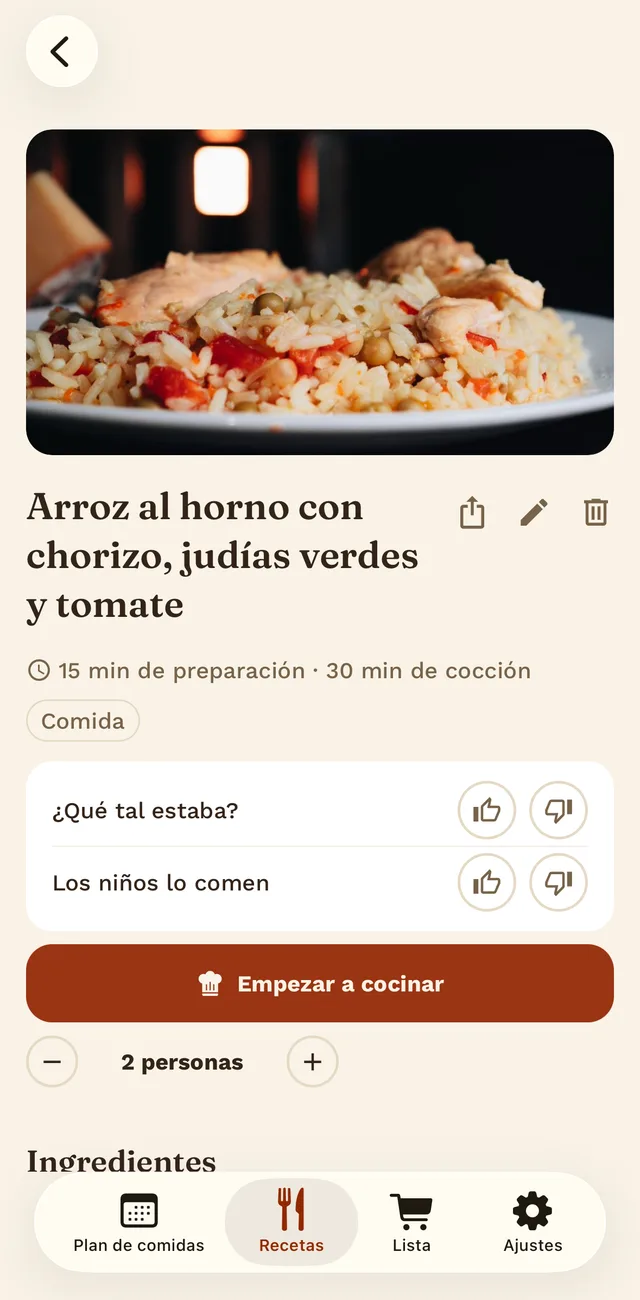 Una receta en Tellerino con foto, tiempo de preparación y calculadora de raciones.
