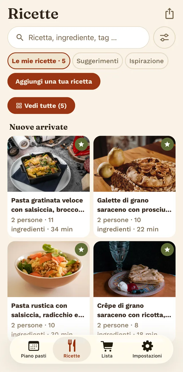 La raccolta di ricette in Tellerino, con foto, porzioni e tempi di cottura.