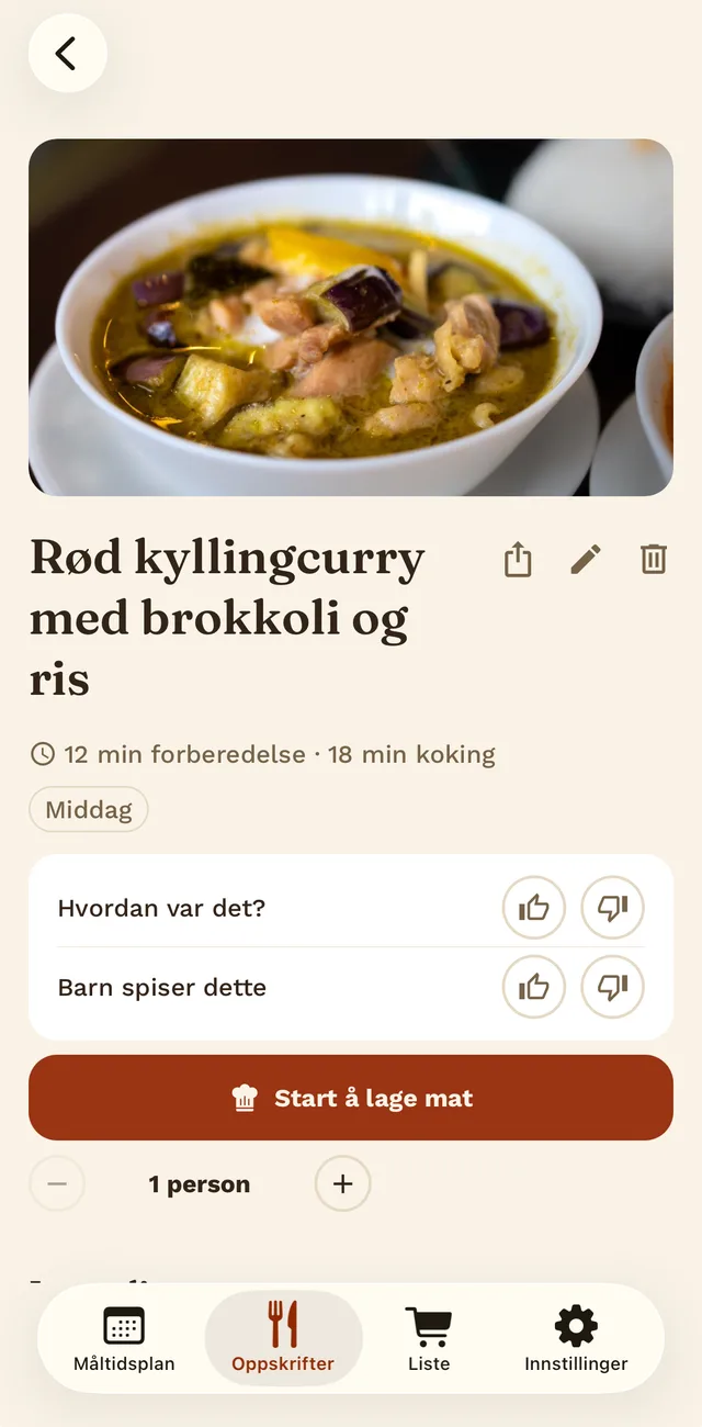 En oppskrift i Tellerino med bilde, tilberedningstid og porsjonskalkulator.