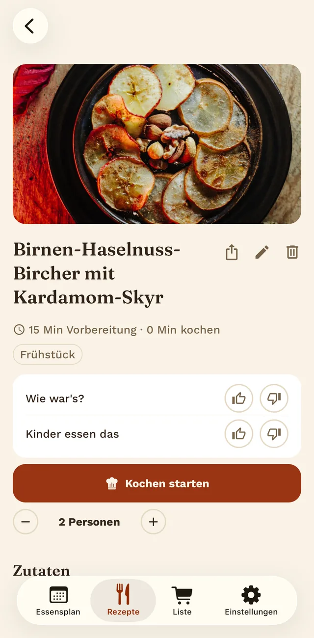 Ein Rezept in Tellerino mit Foto, Zubereitungszeit und Portionsrechner.